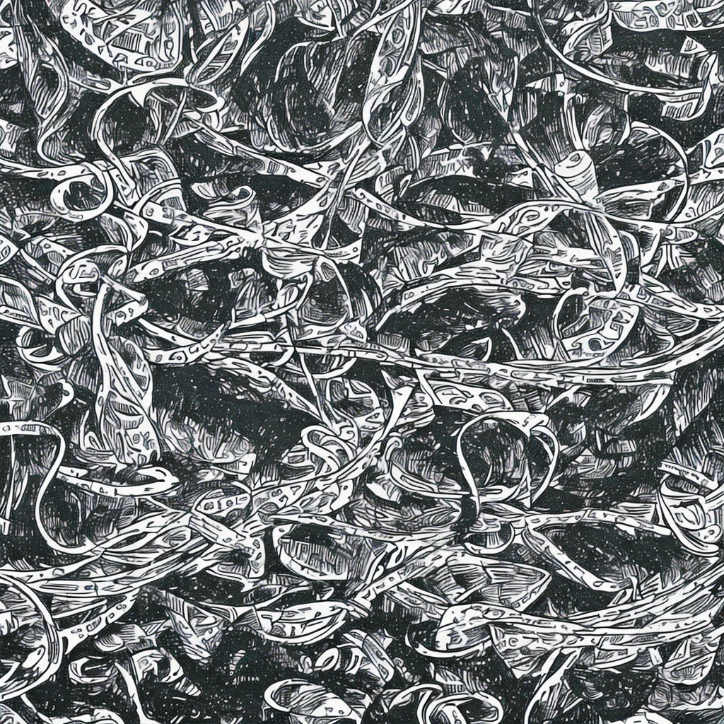 masterpiece、super beautiful、8K、An illustration of a bowknot ribbon drawn in the style of medieval black and white letterpress printing.