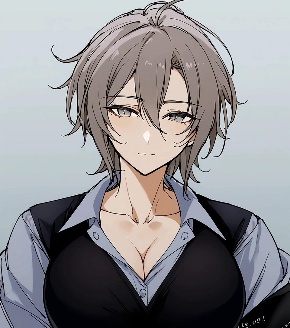 One adult woman、sexy、cool、Very large breasts、shirt、Best、Expressionless