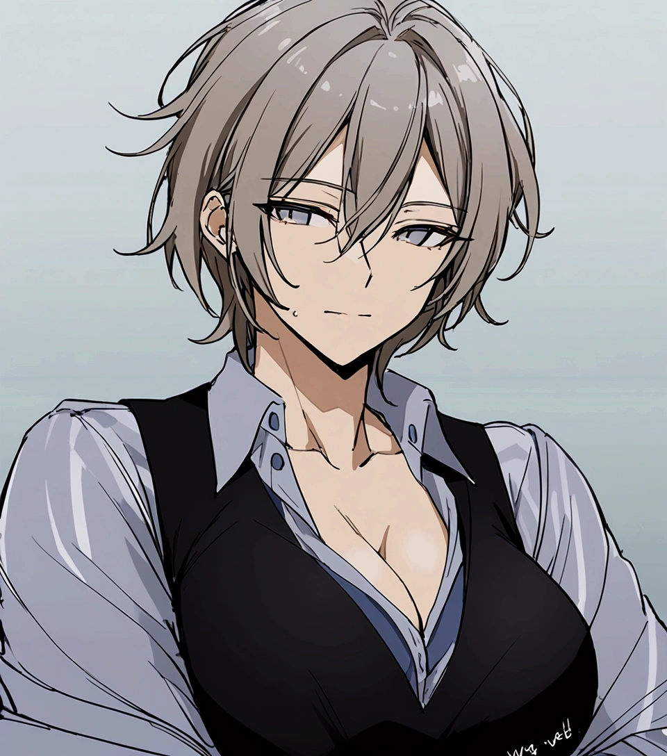 Hands massaging breasts from behind、Saliva