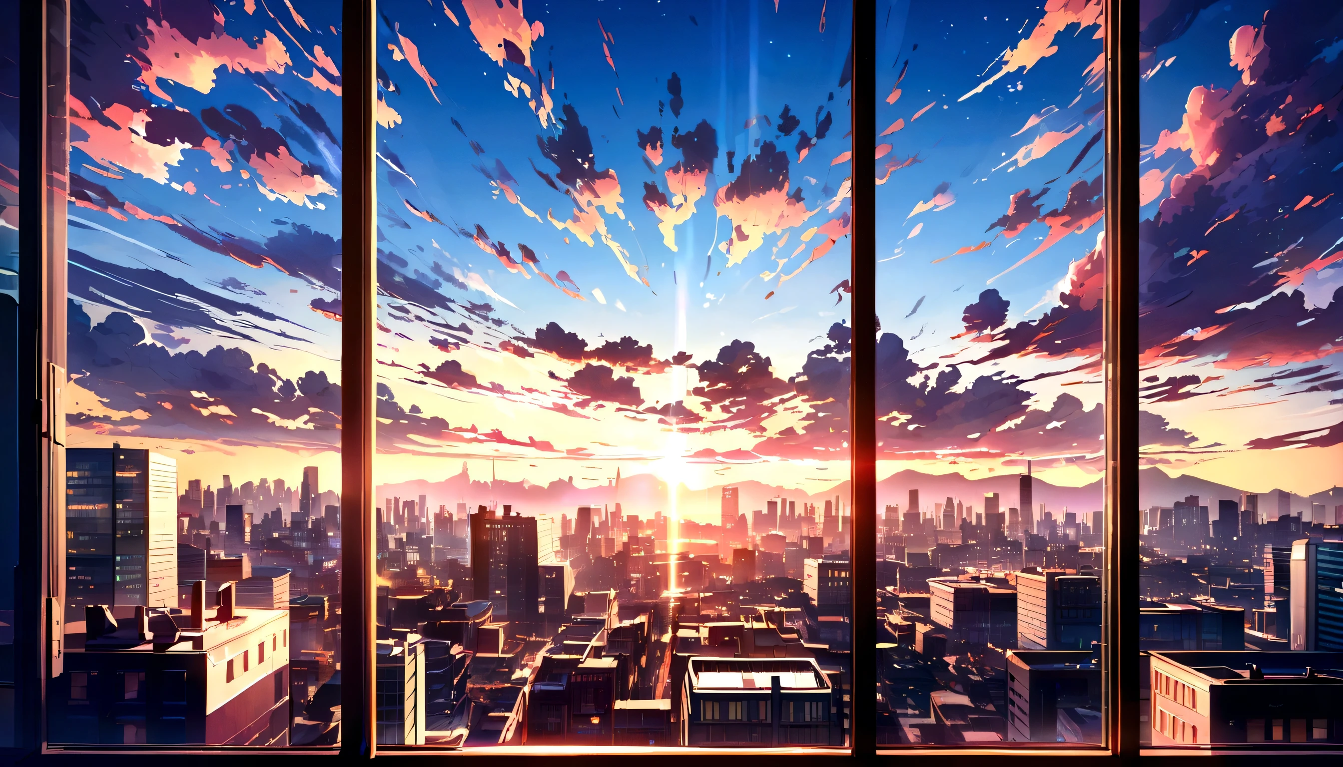 Zoom Office Background Morning Light, Windows, City View