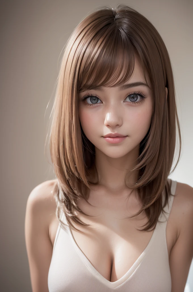 (8K, best qualityer, work of art:1.2), (realisitic, photo-realisitic:1.37), ultra detali, 1 girl,cute, standing alone, (Blushing Nose),(ssmile:1.15),(cloused mouth) breasts big,beautiful detailed eyes, (cabelo longo e loiro :1.2),floating hair NovaFrogStyle, trunk, niplles
