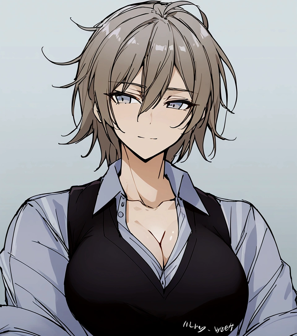One woman、adult、sexy、cool、Very large breasts、Expressionless、shirt
