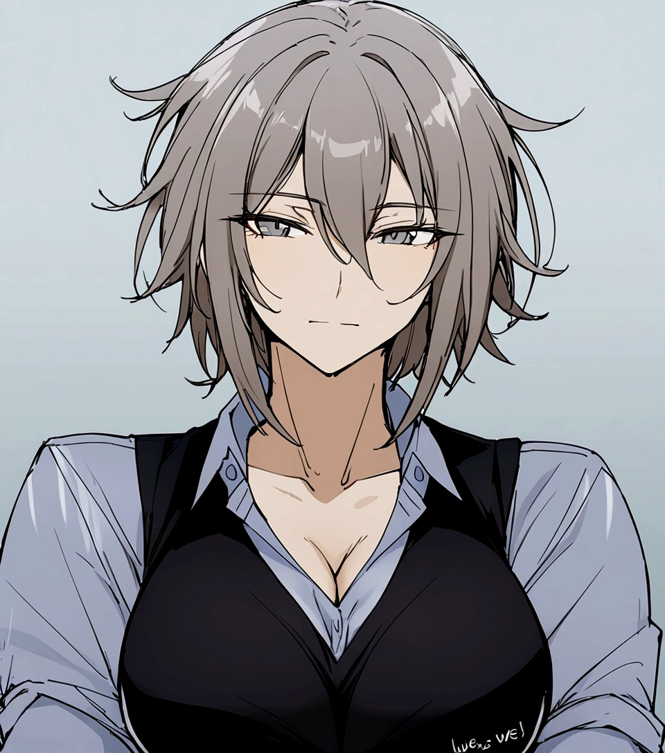 One woman、adult、sexy、cool、Very large breasts、Expressionless、shirt