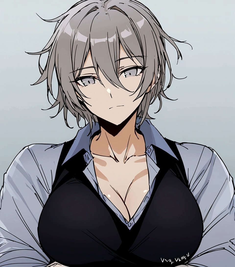 One woman、adult、sexy、cool、Very large breasts、Expressionless、shirt