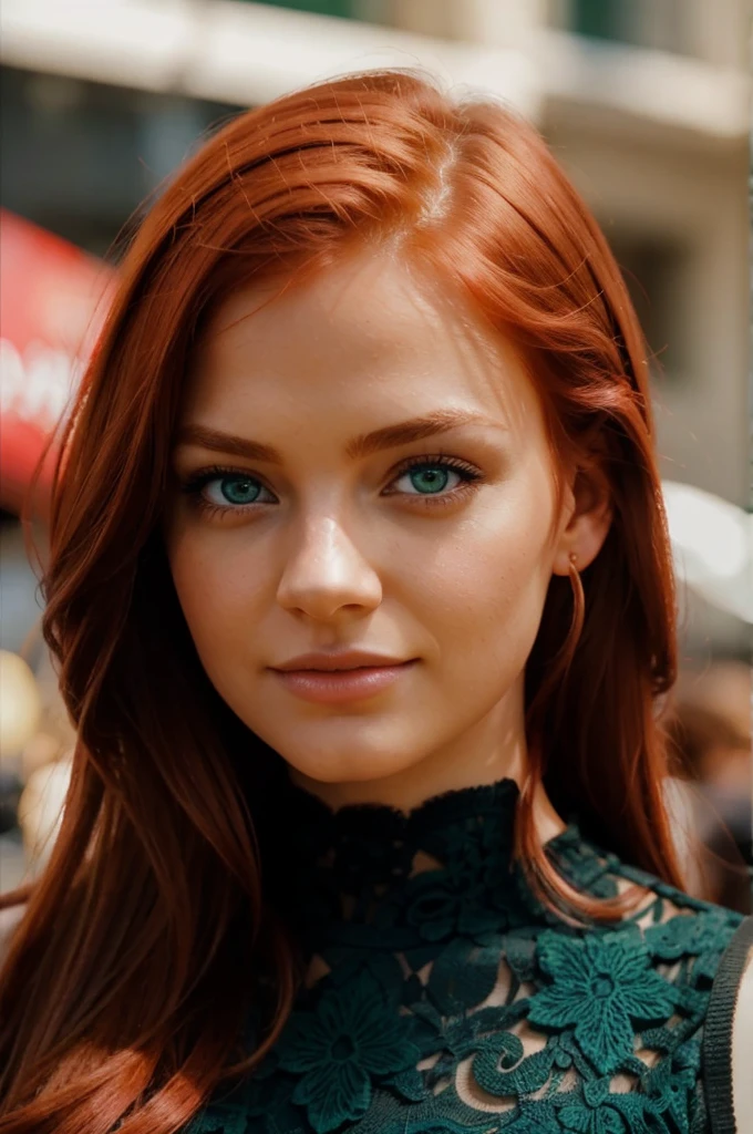 Masterpice, 1 beautiful girl, red hair , bright green eyes, long detailed lushes, at the leavingroom playing playstation, hd, 8k