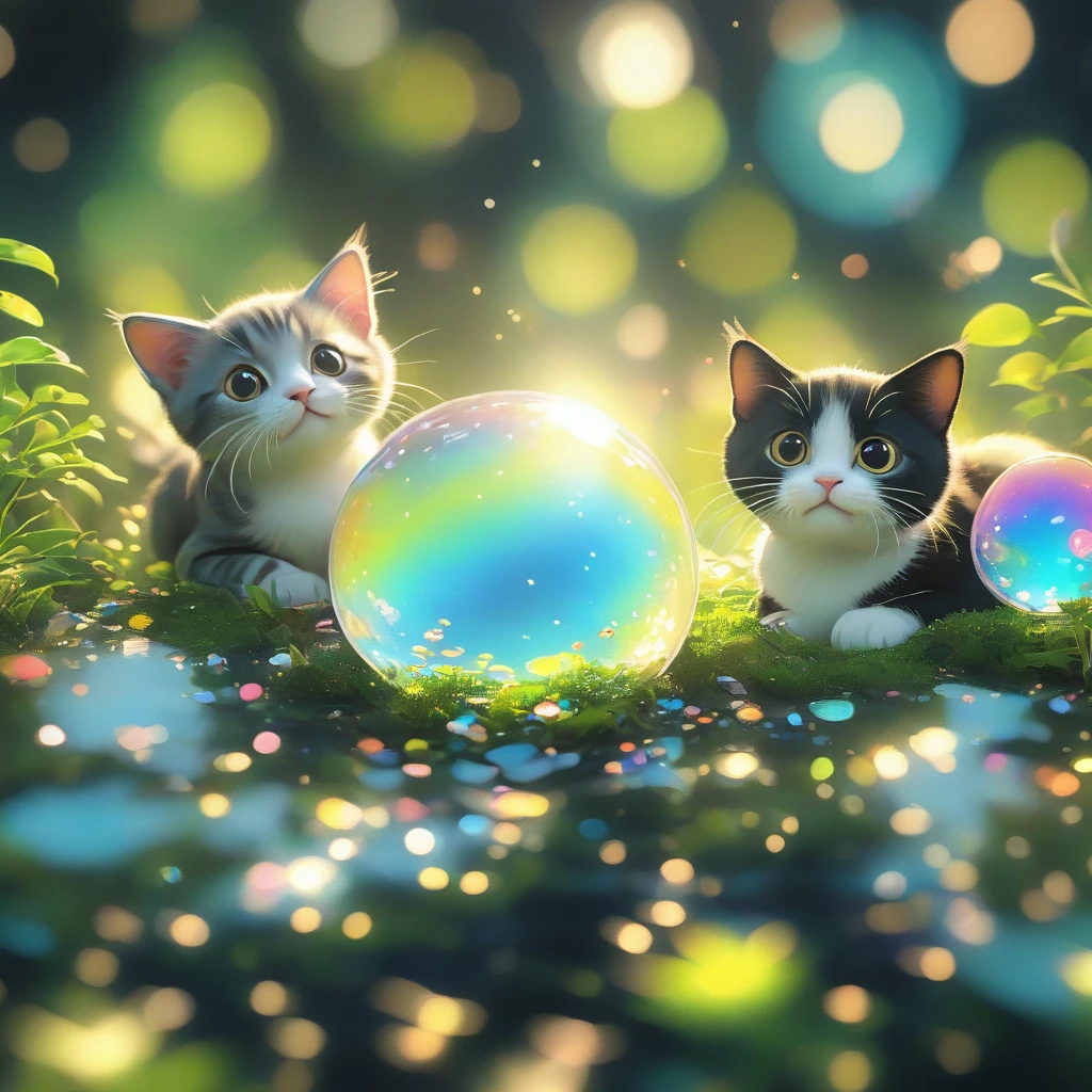 (masterpiece, Highest quality:1.2), Fisheye Lens:1.4，Multiple cats close-up on a black background, Cute numbers艺术, Beautifully detailed digital art, 8K high resolution illustration wallpaper, Cute numbers, Blurred dream picture, 8k HD wallpaper illustration, Cute 3D rendering, Beautiful artistic illustration, 2D illustration, 2D illustration, Blurry dreamy illustration, Spectacular concept art. Thematic Depth，