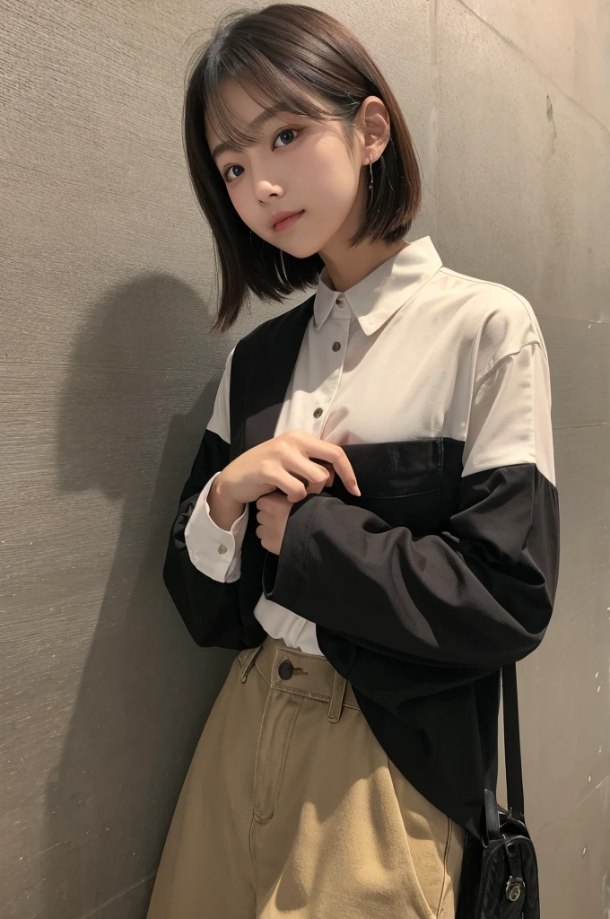 ((Highest quality))、Beauty、Long sleeve shirt、Fully Open