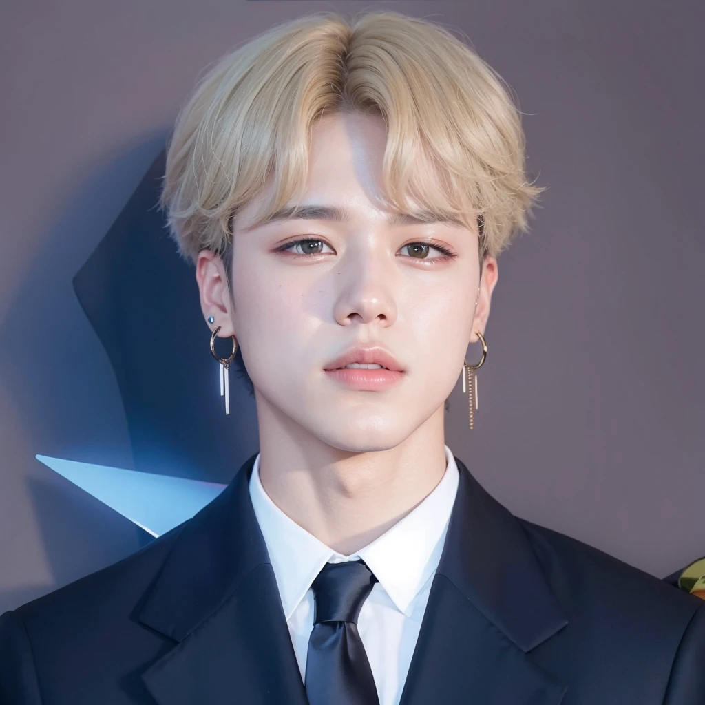 a closeup of a person wearing a jacket and a necklace, jimin's face needs it, Jimin\full lips, Jimin\his right eyelid is swollen, jimin park, Jimin\the greek nose, Jimin, Jung Jaehyun, kim doyoung, blonde boy with yellow eyes, Yanjun Chengt, Taejune Kim, Portrait of Blackpink's Jossi