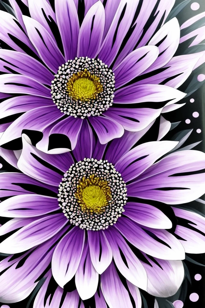 purple flower with white and black spots on it, beautiful flower, staggering in its beauty, beautiful detail and color, alien flower, beautiful detail, by Penny Patricia Poppycock, beautiful!!!!!!!!!, heavily ornamental, incredibly beautiful, large exotic flowers, beautifully painted, .highly realistic, beautiful art, intricately, depicting a flower, beautiful image ever created, beautiful shading