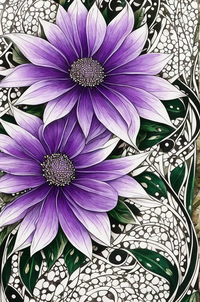 purple flower with white and black spots on it, a stipple by Penny Patricia Poppycock, flickr, art nouveau, beautiful flower, staggering in its beauty, beautiful detail and color, alien flower, beautiful detail, beautiful!!!!!!!!!, heavily ornamental, incredibly beautiful, large exotic flowers, beautifully painted, .highly realistic, beautiful art, intricately, depicting a flower