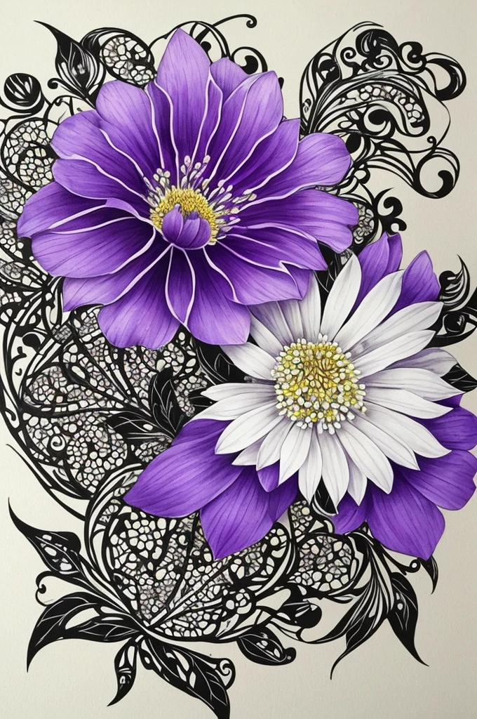 purple flower with white and black spots on it, a stipple by Penny Patricia Poppycock, flickr, art nouveau, beautiful flower, staggering in its beauty, beautiful detail and color, alien flower, beautiful detail, beautiful!!!!!!!!!, heavily ornamental, incredibly beautiful, large exotic flowers, beautifully painted, .highly realistic, beautiful art, intricately, depicting a flower