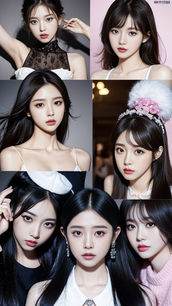 Photorealistic album covers of whimsical K-pop girl groups