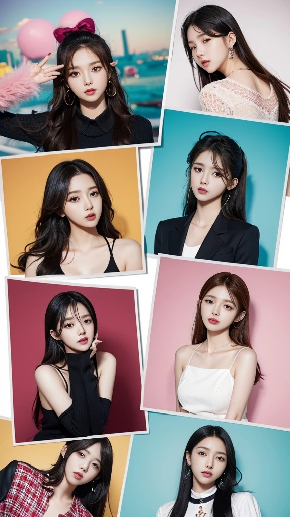 Photorealistic album covers of whimsical K-pop girl groups