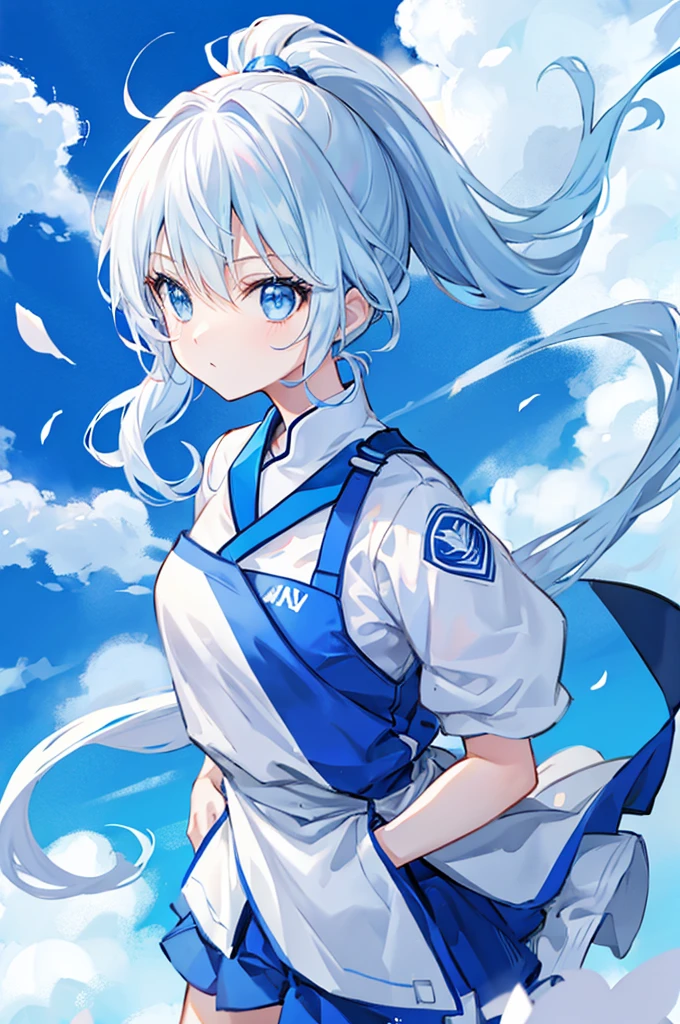 ponytail、bright、Good motor skills、Light blue eyes、Cool uniforms、Beloved character