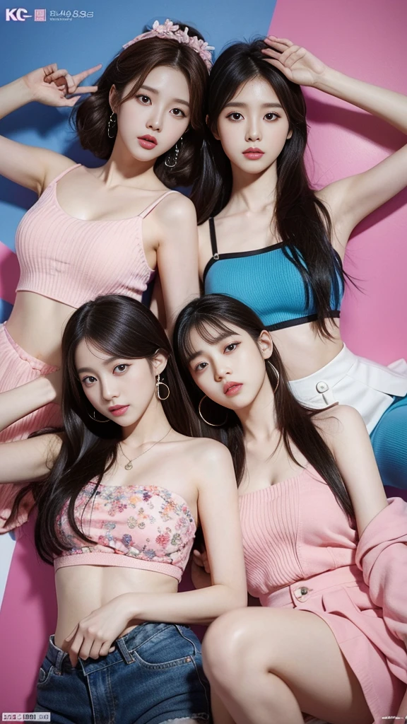 Photorealistic album covers of whimsical K-pop girl groups