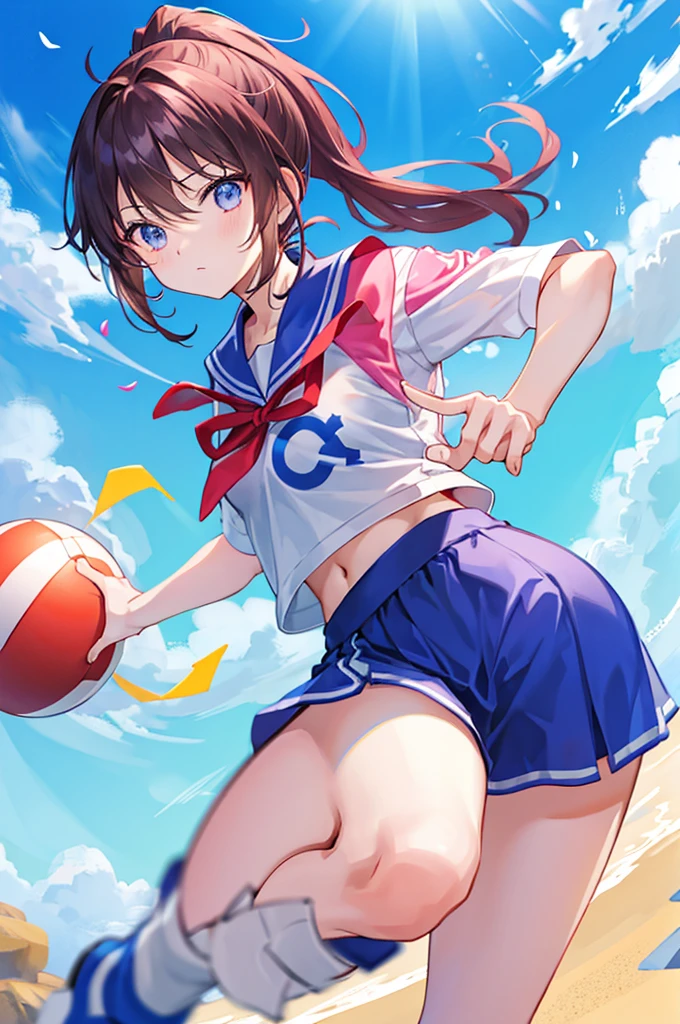 ponytail、bright、Excellent athletic ability、bright青い目、Cool uniform、Loveable Characters、I have a magic claw