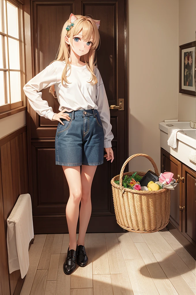 Realistic,16K,kitty,16K,small,room,basket