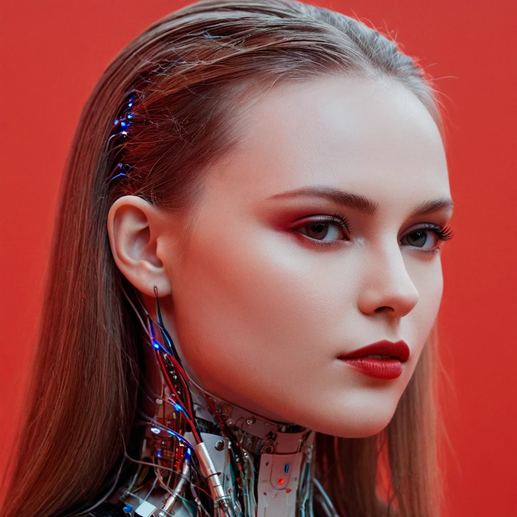ultra detailed complex 3d rendering of a gorgeous porcelain profile face by Yael Shelbia, cyborg, robotic parts, 1 naked woman50mm, Beautiful soft studio light, Luminous ring, vibrant details, cyberpunk luxury, lace, hyper-realistic, anatomic, facial muscles, electrical cables, microchip, elegant, beautiful background, octane rendering, HR Giger style, 8k, best quality, work-before, illustration, extremely delicate and beautiful, extremely detailed, CG, unit, wallpaper, (realistic, photorealistic: 1,37), awesome, finely detailed, work-before, best quality, official art, wallpaper 8k unit CG extremely detailed, absurd, incredibly absurd, robot,,, full body, dynamic pose, cyfy, luxury,