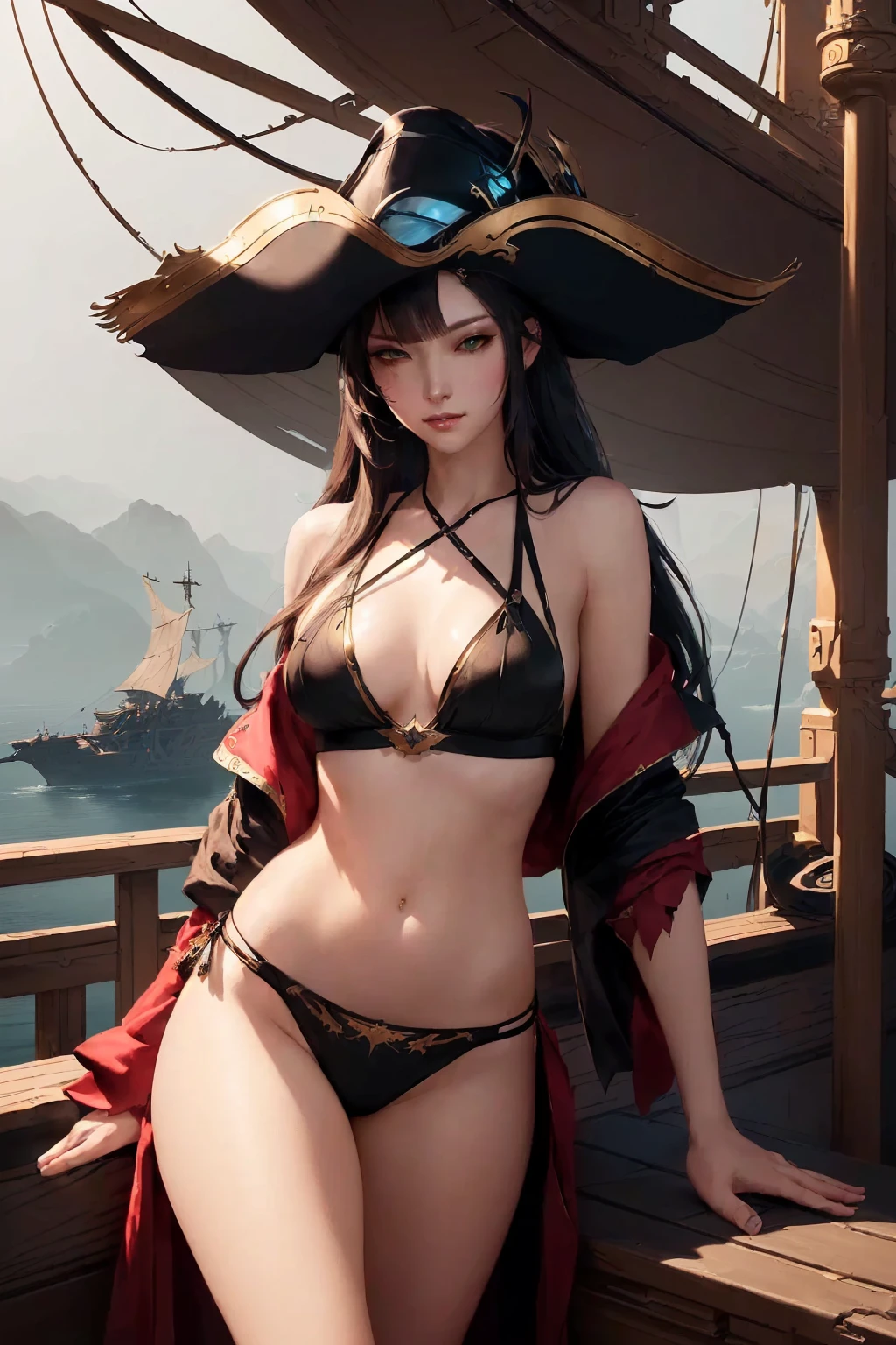 masterpiece, best quality, (extremely detailed CG unity 8k wallpaper), (best quality), (best illustration), (best shadow), absurdres, realistic lighting, (Abyss), beautiful detailed glow, art by PeterMohrBacher,