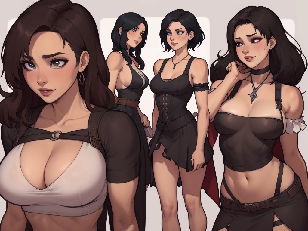Character actress Jennifer Connelly a close-up of a woman in a skirt posing for a photo, neckleace, amaranth, Yennefer of vengerberg, Alena Aenami e Artgerm, better known as amaranth, beautiful maiden, Yennefer, tifa lockhart, lara croft medieval, revealing clothing, tifa lockheart, captivating and seductive