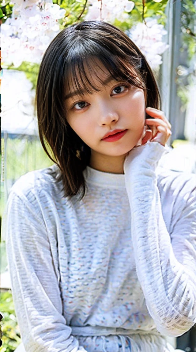 (Small Tits), (18-year-old), (very small head), dawn, sunlight, (Perfect body:1.1), (8K), (Very delicate and beautiful), (Highest quality:1.0), (Realistic), Realistic Shadows, (High resolution:1.0), Detailed skin, Very detailed, the body is slim, (Beautiful Hair, Real Hair, Thinning hair), blush, Realistic, Realistic Face, Realistic eyes, Small eyes, smile, (eyeliner), (mascara), (eye shadow), whole body、Open leg pose、Nipples、naked、Thick pubic hair、Bob Hair、blonde