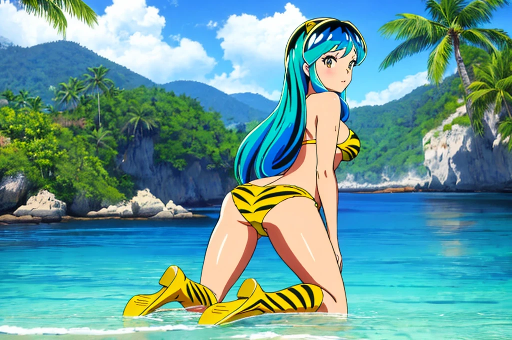 lum,bikini,sexual,high quality,masterpiece,ass,beach