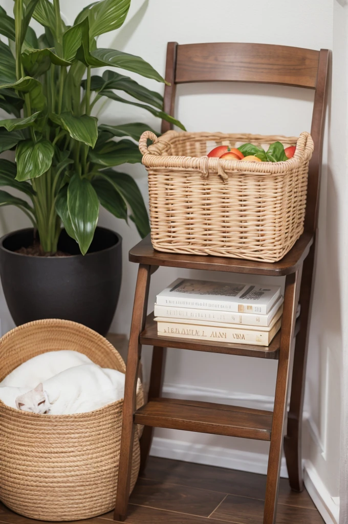 Realistic,16K,kitty,16K,small,room,basket,Looking Up Pose