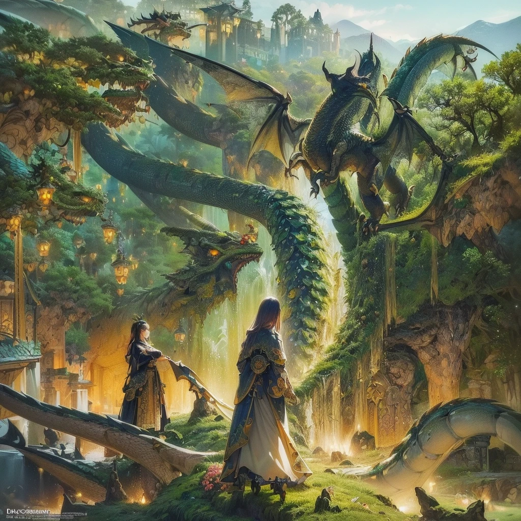 ((Finest quality)),(超A high resolution),(ultra-detailliert),(Meticulous portrayal),((Best Anime)),(Finest works of art),(Ultra-Precision Art),(The art of astounding depiction,Overwhelming depiction:1.5),(Complex and detailed fantasy art:1.6), (female dragon rider:1.5),(scale mail:1.5),lance
