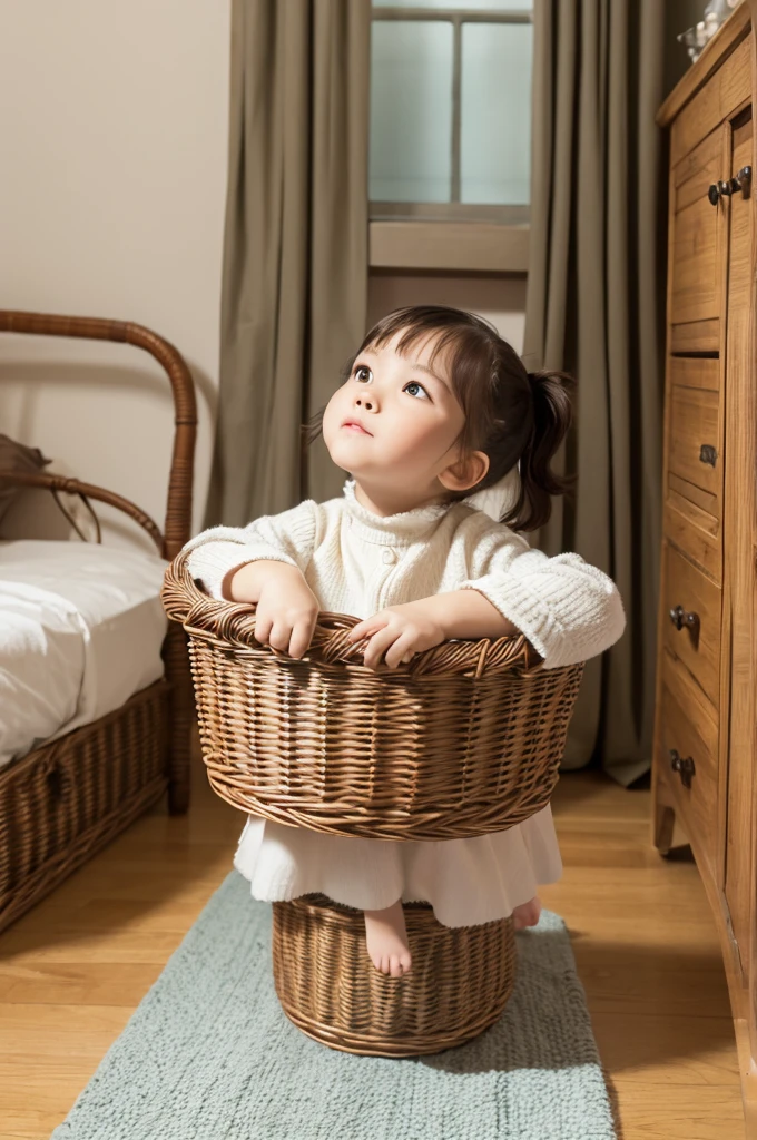 human - shaped,doll,Children's clothing.sit on a bed,spread legswide,Dark hair,length hair,antique