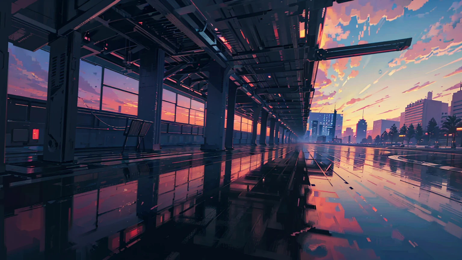 Pixel art, (masterpiece),( Highest quality),Smooth animations,Immersive Storytelling,infinite possibilities,Super detailed,Vibrant colors,Sunset lighting,Detailed pixelated characters,Dynamic Background,Colorful landscapes,Retro games,80s atmosphere,Neon Signs,Reflection effect,Pixel perfect,night