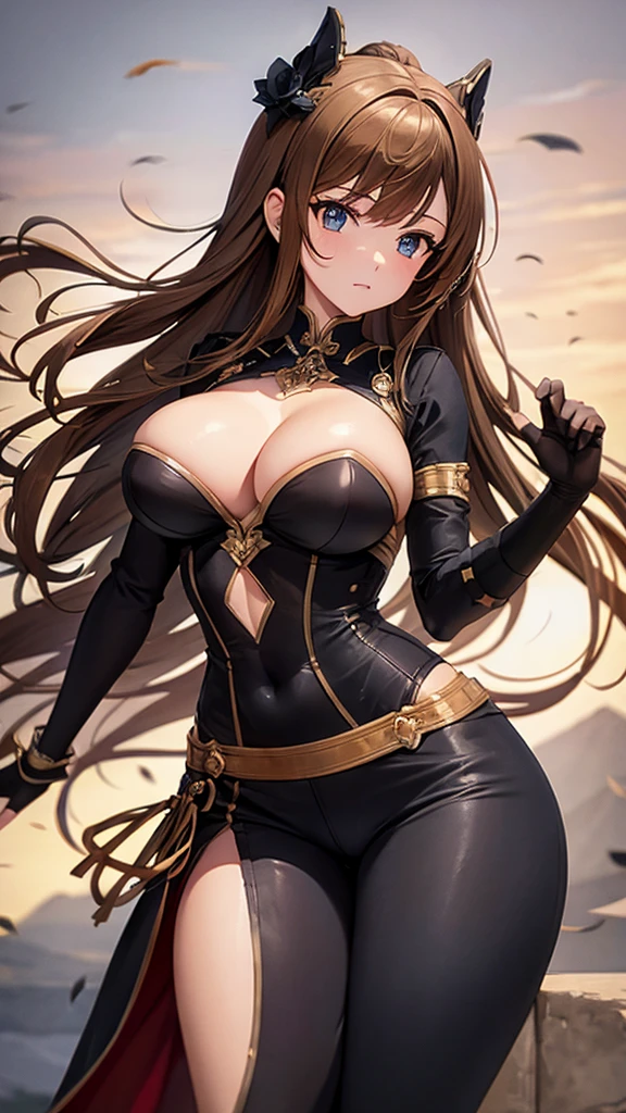 Beautiful woman、 ((Open Finger Gloves, Five Fingers)), (((Women's Mixed Martial Arts, Martial Arts)))、Fighter、和服のFighter、Brown Skin、Rin々Funny face、Fighting Pose