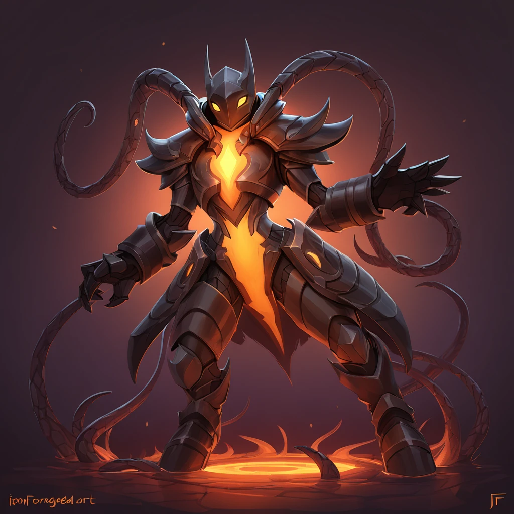 Johann, Ironforged Hero in tentacle insect art style