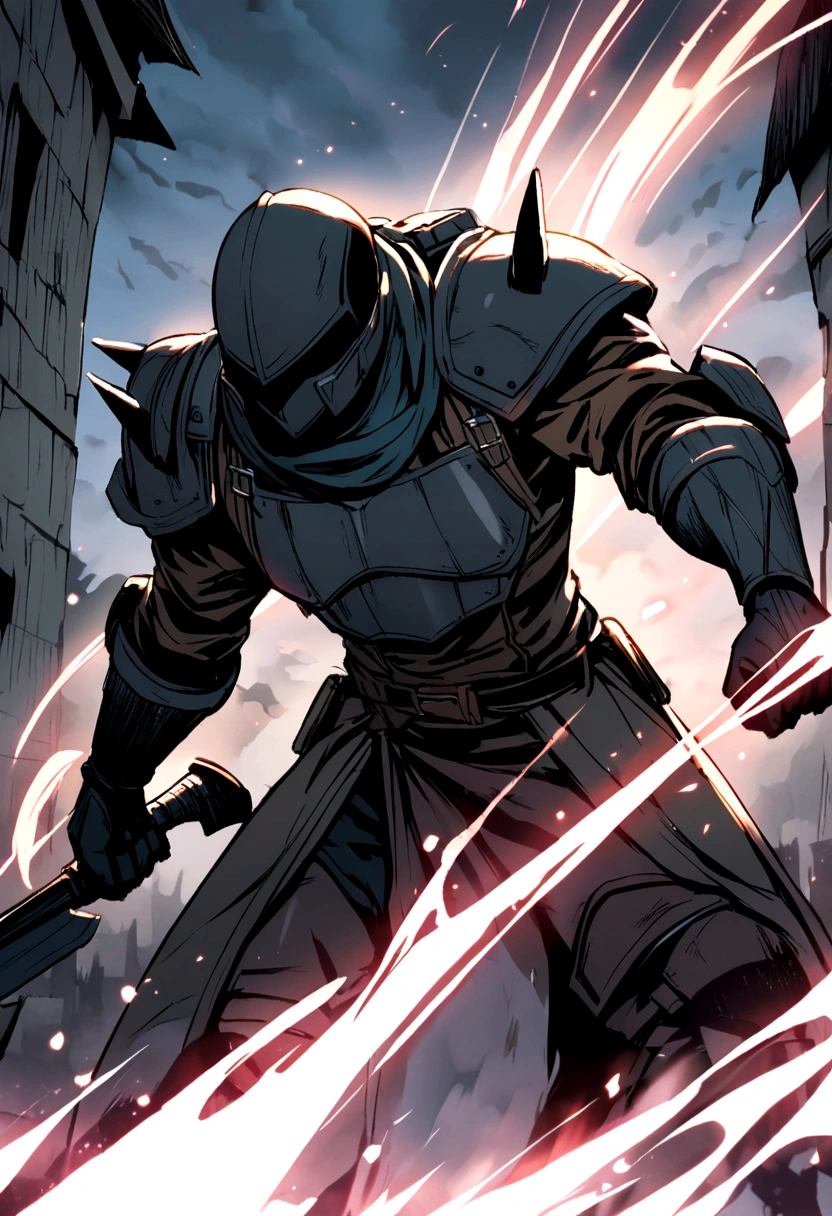 low level mercenary using cheap weapons and cheap armor