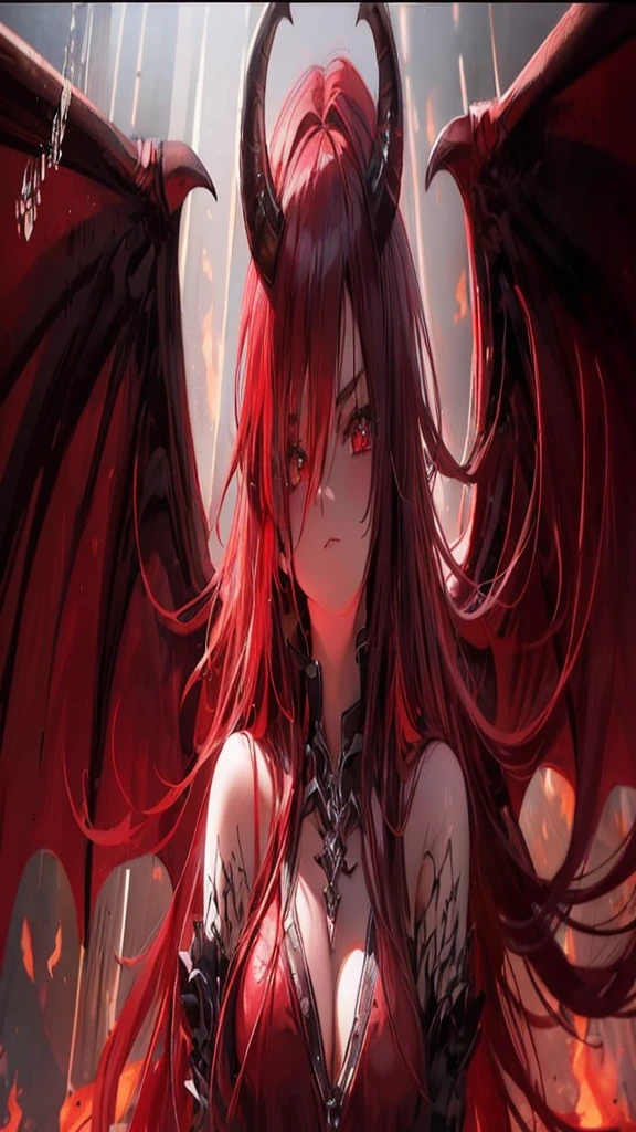 Demonic bull with black skin, red eyes and fiery hooves