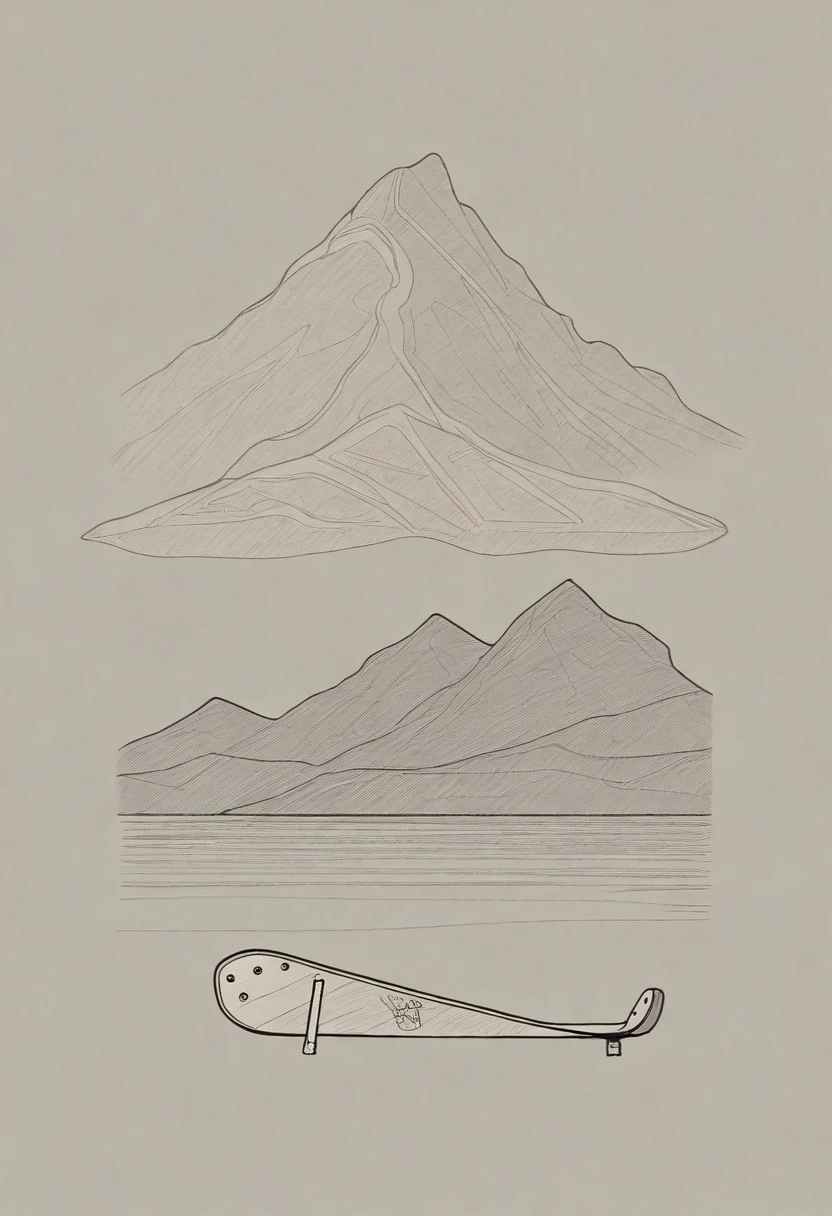 A drawing of a mountain peak and a line drawing of a person on a snowboard, Draw with Microsoft Paint, Draw with single line, Ocean sketch drawn in MS Paint, One-line diagram, Single line drawing, Minimalist line drawing, Minimalist Line Art, 粗Line Drawing, A line graph, Line Drawing, Bold Line Art, Line Drawing, Simple line art