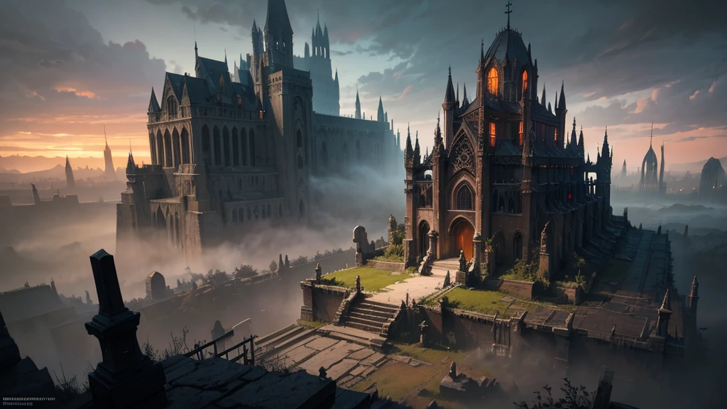 A death metal artwork/ a dead hand merging from cemetary ground/ dozen of old sepultures in the background/ gloomy light from above/""detailed matte painting, deep color, fantastical, intricate detail, splash screen, complementary colors, fantasy concept art, 8k resolution trending on Artstation Unreal Engine 5