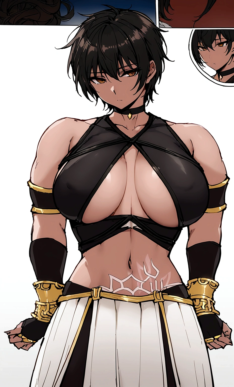 One adult woman、sexy、Very large breasts、Expressionless、sexyな服