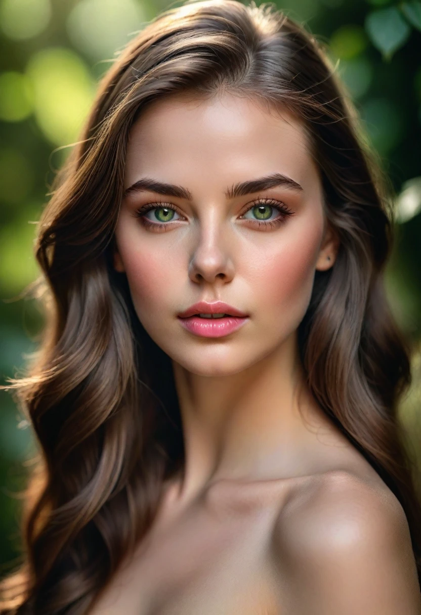 a beautiful girl, detailed realistic portrait, female face, long brown hair, green eyes, perfect skin, pink lips, realistic, photorealistic,4k, highest quality, best quality, masterpiece, detailed description, cinematic lighting, dramatic lighting, dramatic shadows, radiant skin, glowing skin, hyperrealistic, intricate details, sharp focus, vibrant colors, vivid colors, lifelike, ultra detailed, hyper detailed, exquisite, virtually indistinguishable from photograph, photorealistic rendering, hyper realistic, photographic quality, sophisticated, elegant, timeless, sophisticated, glamorous, alluring, captivating, stunning, gorgeous