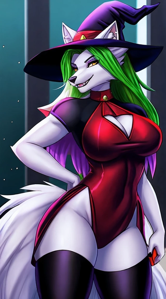 Roxanne Wolf dressed as a sexy witch