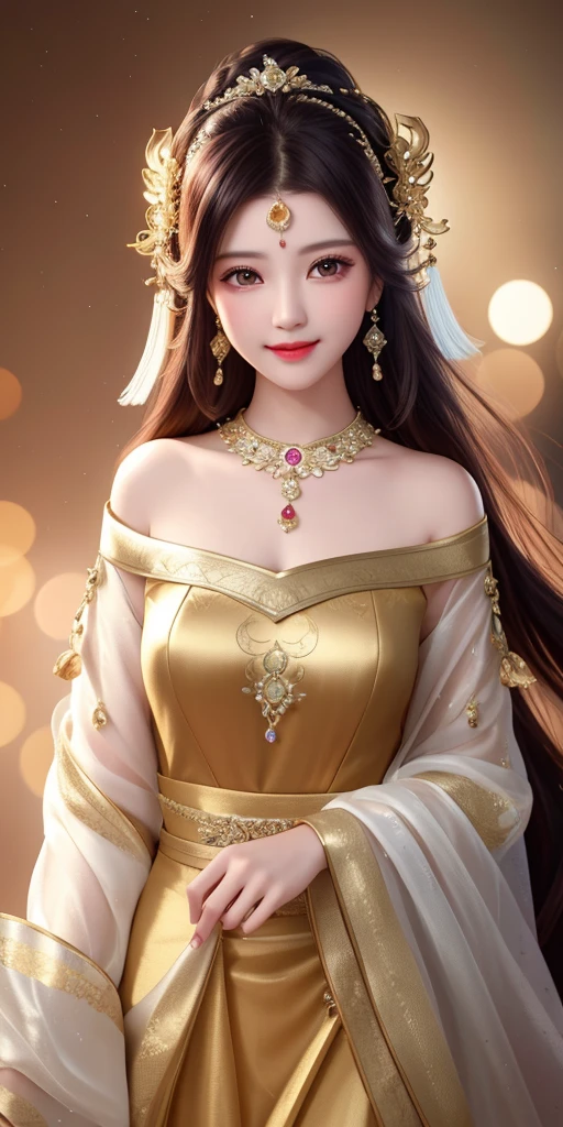 best quality, masterpiece, highres, 1girl, transparent silk china dress, beautiful face, hair ornament, looking at viewer, smile, closed mouth,lips, dress,hair ornament, necklace, jewelry, long hair, earrings, Beautiful face,upon_body, tyndall effect,photorealistic, dark studio, rim lighting, two tone lighting,(high detailed skin:1.2), 8k uhd, dslr, soft lighting, high quality, volumetric lighting, candid, Photograph, high resolution, 4k, 8k, Bokeh