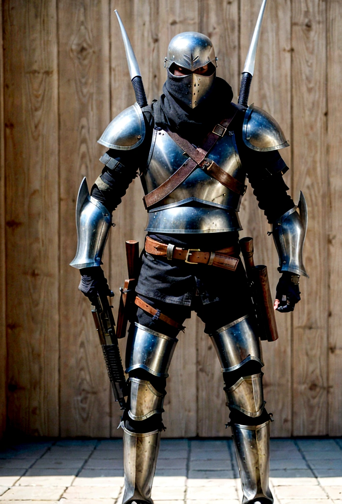 low level mercenary using cheap weapons and cheap armor