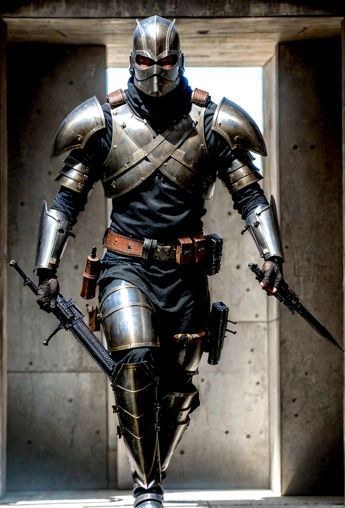 low level mercenary using cheap weapons and cheap armor