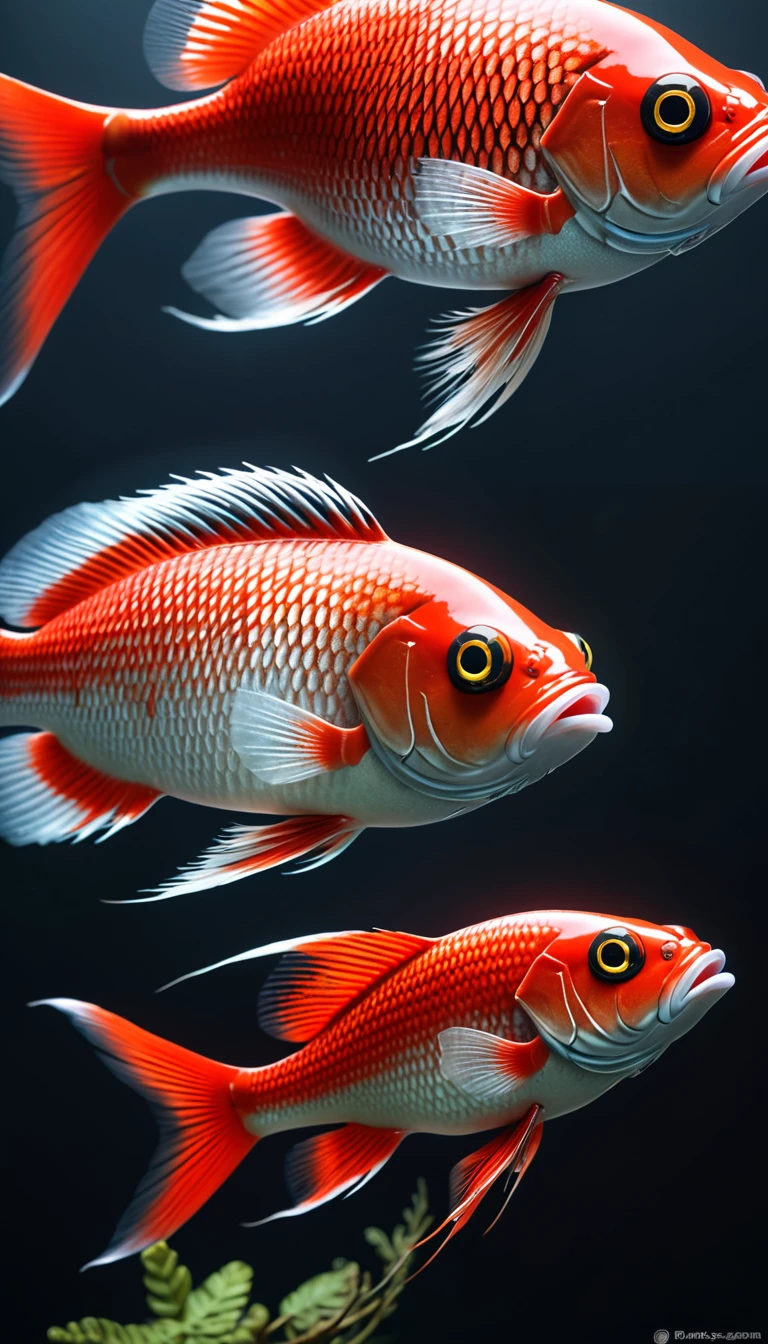 Panorama，河里有一种Mysterious Creatures：Red fish body，Human face，Mysterious Creatures, shrike, (best quality，4K，8K，High level，masterpiece：1.2），Ultra Detailed，（lifelike，Photo real，Photo real：1.37），Highly detailed animals，Complex patterns，Realistic lighting，Fantasy Creatures