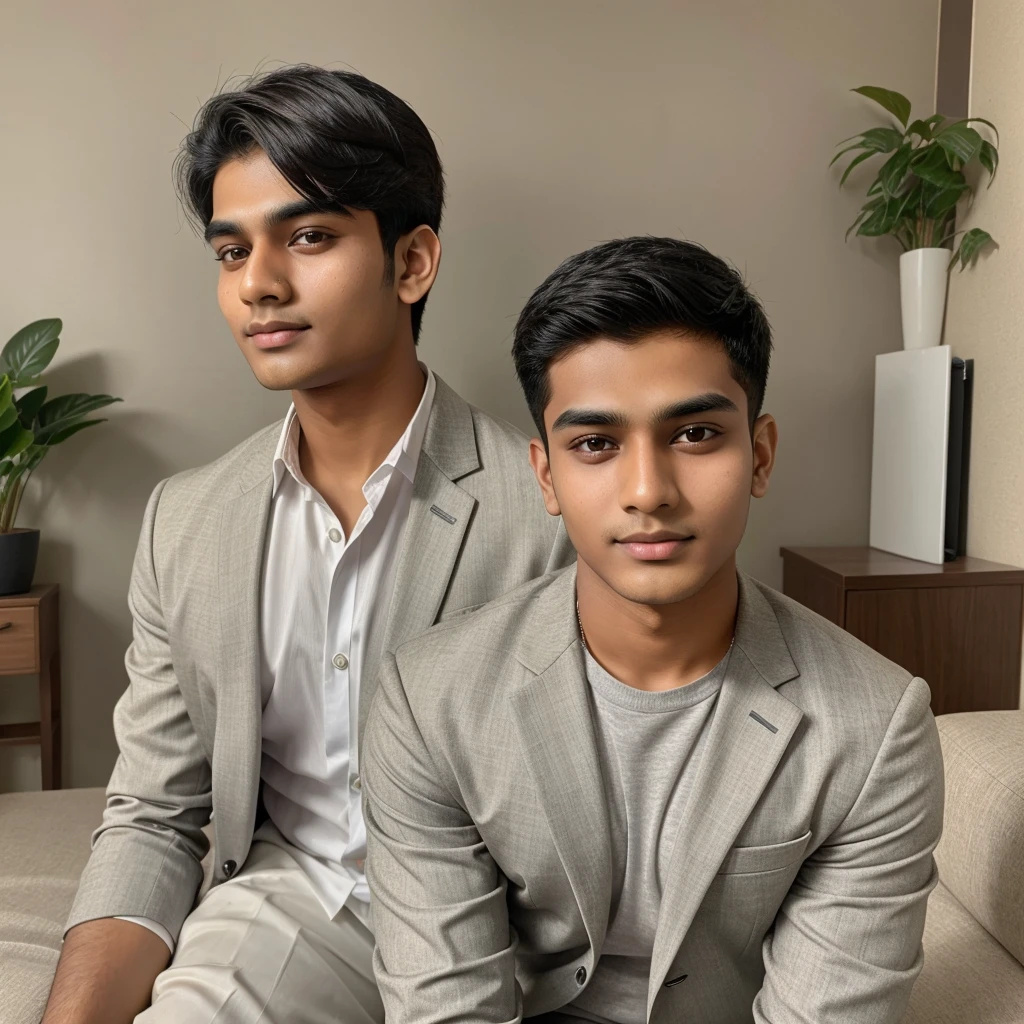 A 21 year old indian boy with fair skin round face with narrow body Posing for LinkedIn picture in formals