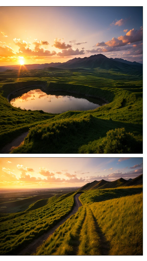 Highest quality,Vast land,Sunset