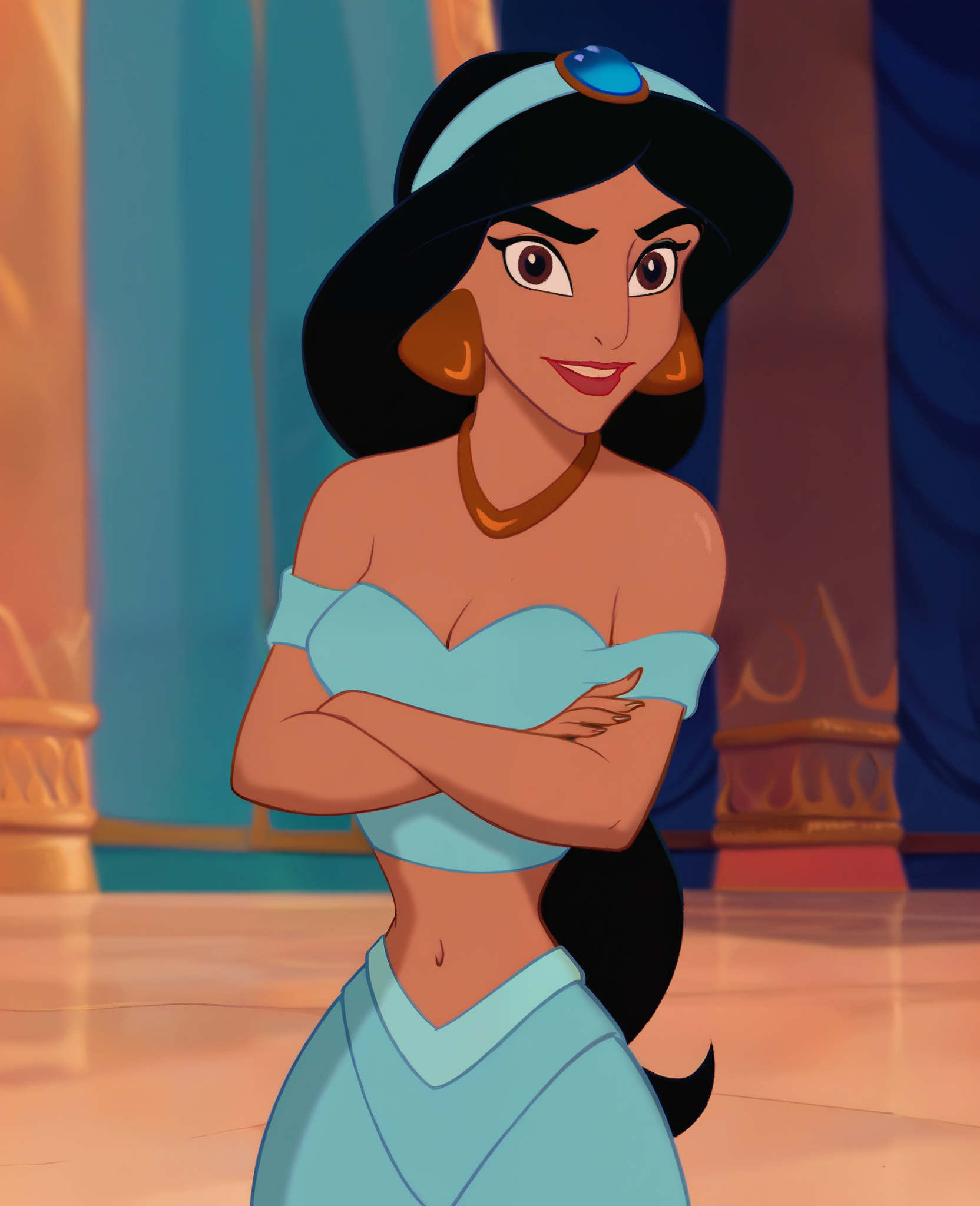 Jasmine - Aladdin 1992 film. PonyDiffusionXL v1.0