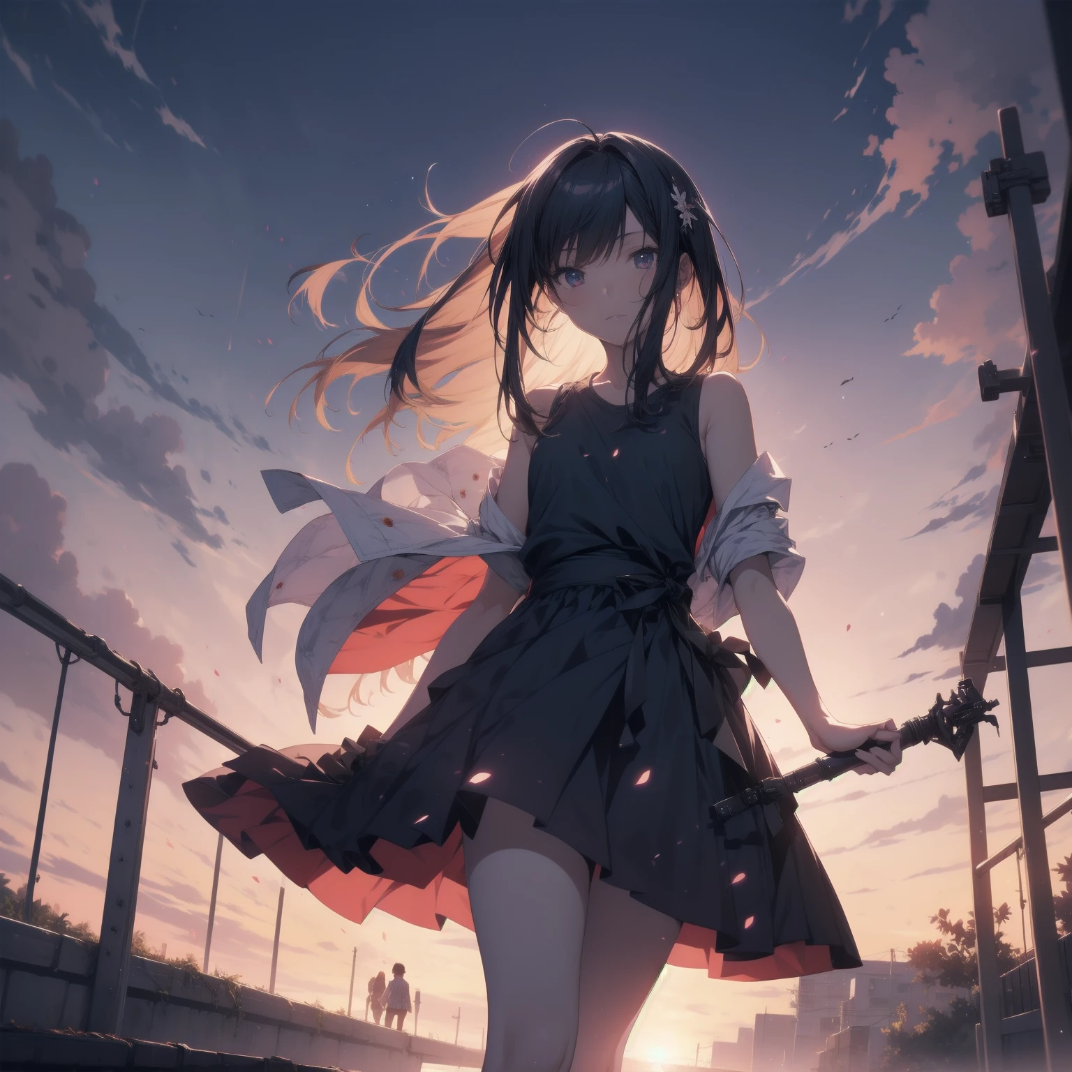 ultra-absurdres-Top quality by artist God, ultra-detailed, high resolution, anime moe artstyle, best anime 8k konachan wallpaper, pixiv contest winner, pool:2810, perfect anatomy,break, 1girl, tank top, (Detailed Lighting), (Detailed background),outdoors. break,super detailed skin, Best cinematic lighting powered by famous artist, 8k,beauty illustration,photoshop_(medium),very aesthetic,break,((artist:toosaka_asagi )), artist:clamp ,artist:carnelian ,artist:kantoku ,
