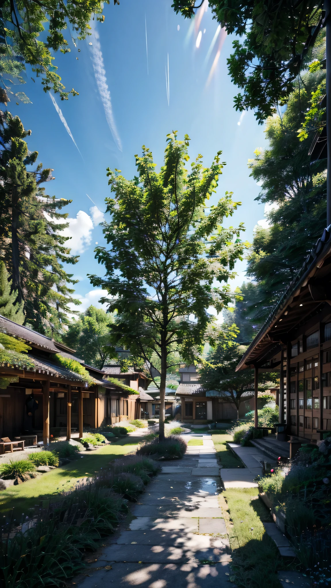 Blue sky、Fresh greenery