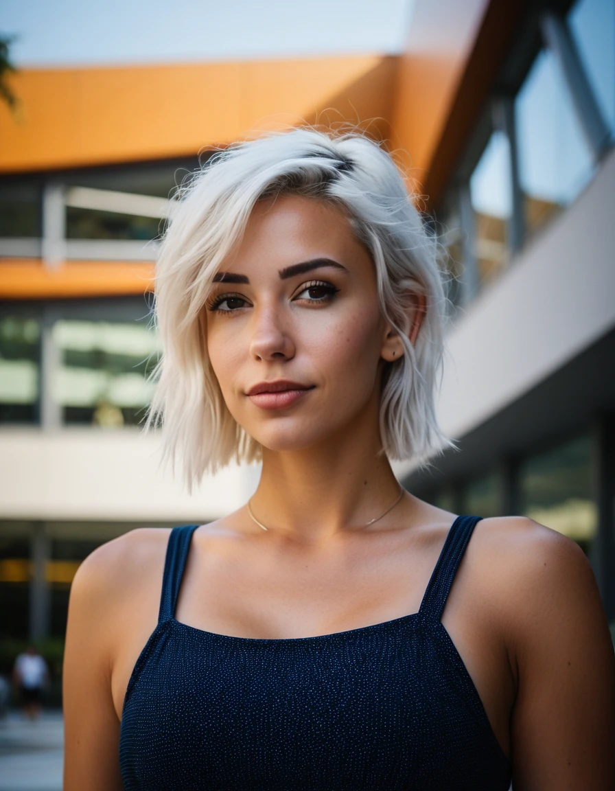 cinematic photo professional close-up portrait photography of the face of a beautiful (((ohwx woman))) at convention center during Afternoon, Nikon Z9 . 35mm photograph, film, bokeh, professional, 4k, highly detailed