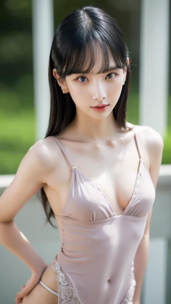 teacher, lecturer, classroom, university, small breast, sexy pose, model pose, earring, extremely detailed eyes, extremely detailed face, best quality, extremely detailed, one person, one girl, ultra-detailed, (realistic, photo-realistic:1.3)